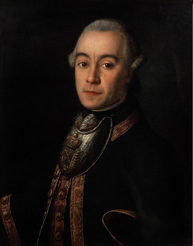 Portrait of Mikhail Dmitrievich Buturlin, vintage artwork by Alexey Petrovich Antropov, 12x8" (A4) Poster