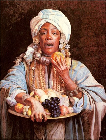The Fruit Vendor by Giuseppe Signorini,A3(16x12")Poster