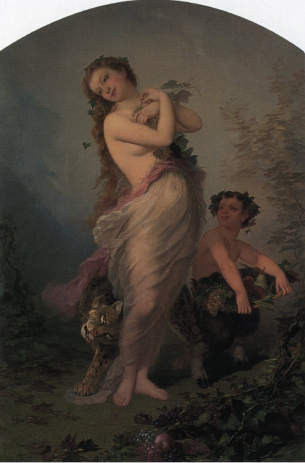 Allegory of Autumn, vintage artwork by Andre Charles Voillemot, 12x8" (A4) Poster