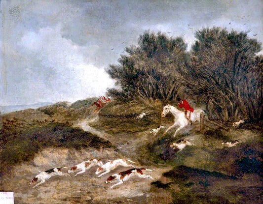 Full Cry, vintage artwork by Richard Barrett Davis, 12x8" (A4) Poster