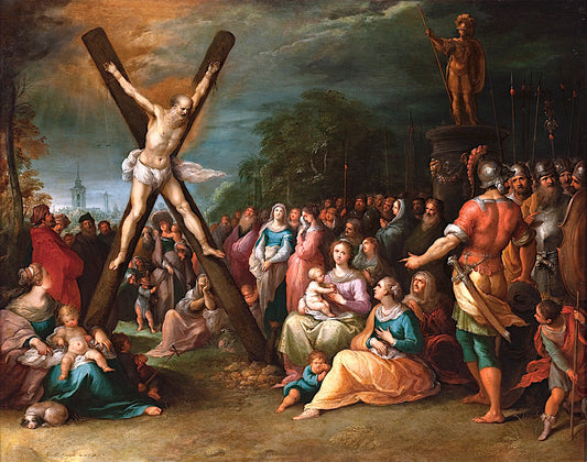 The Crucifixion of St. Andrew, vintage artwork by Frans Francken the Younger, 12x8" (A4) Poster