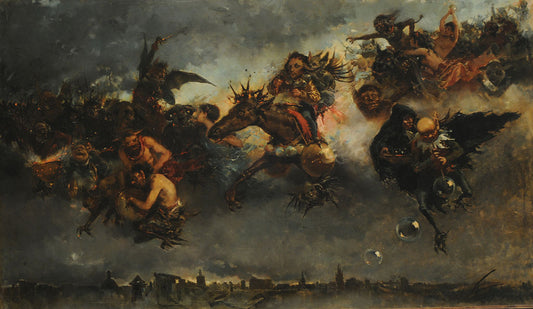 Walpurgis Night, vintage artwork by Mariano Barbasan Lagueruela, 12x8" (A4) Poster