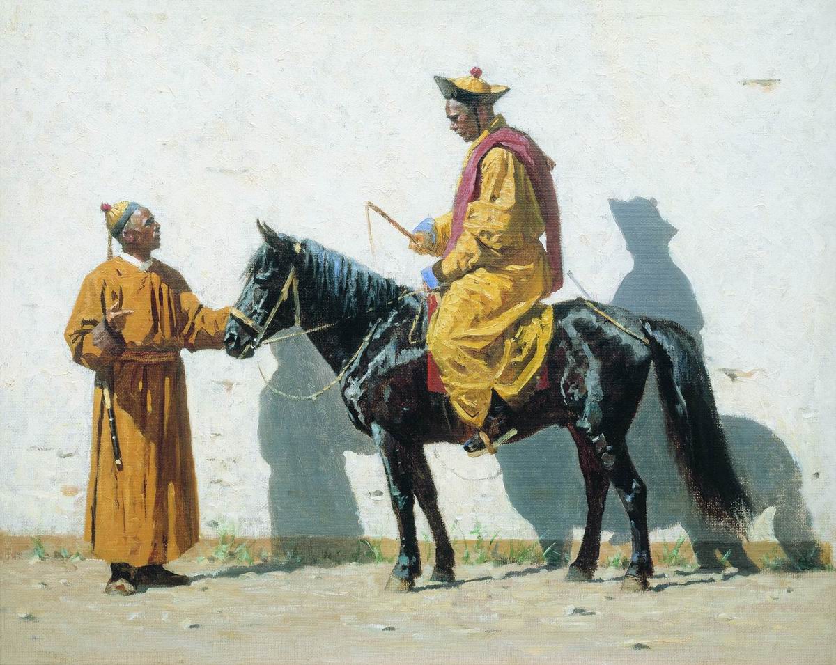 Kalmyk Lama, vintage artwork by Vasily Vasilevich Vereshchagin, 12x8" (A4) Poster