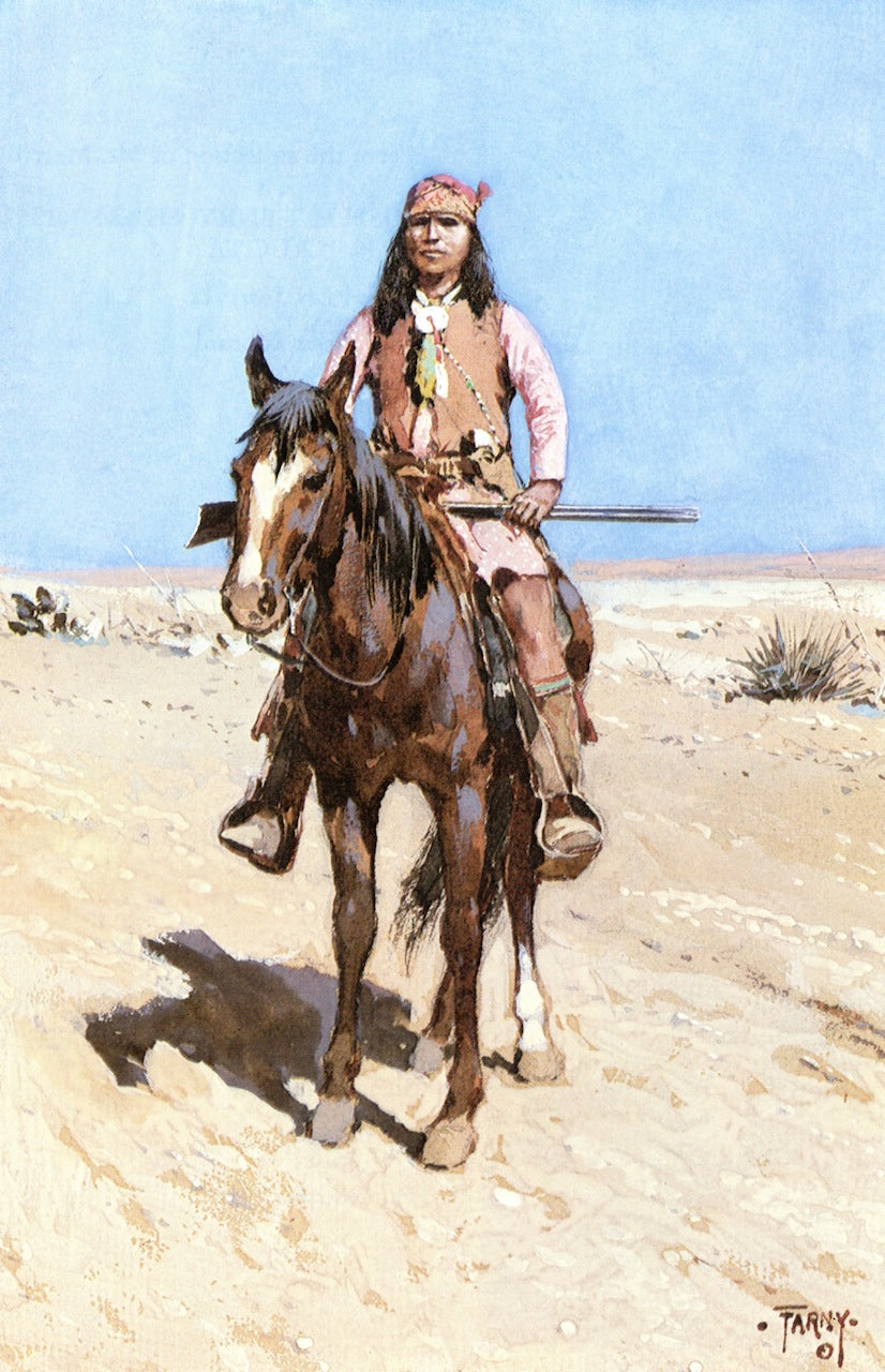 One of Geronimo's Braves, vintage artwork by Henry F. Farny, 12x8" (A4) Poster