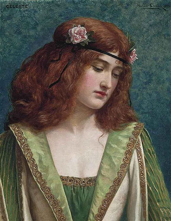 Celeste, vintage artwork by Herbert Gustave Schmalz, 12x8" (A4) Poster