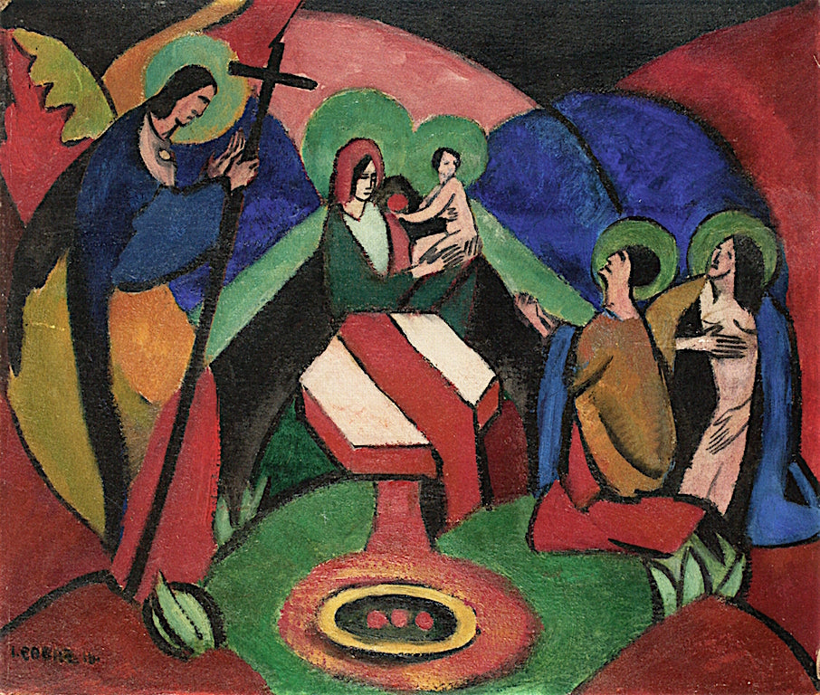 Veneration, vintage artwork by Josef Eberz, 12x8" (A4) Poster