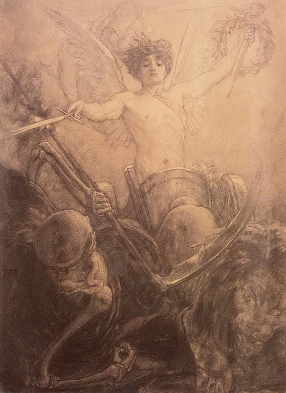 Glory Triumphs over death, vintage artwork by Nicholas Gyzis, 12x8" (A4) Poster