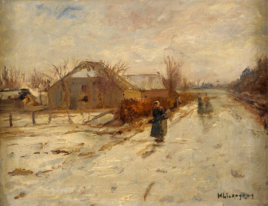 Winter Day, vintage artwork by Helmut Liesegang, 12x8" (A4) Poster