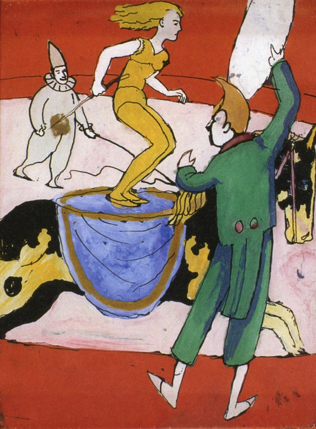 At the Circus, vintage artwork by August Macke, 12x8" (A4) Poster