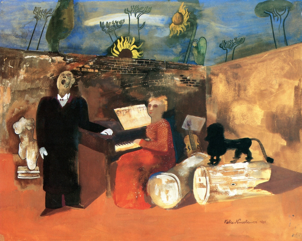 The Comic Concert, vintage artwork by Felix Nussbaum, 12x8" (A4) Poster