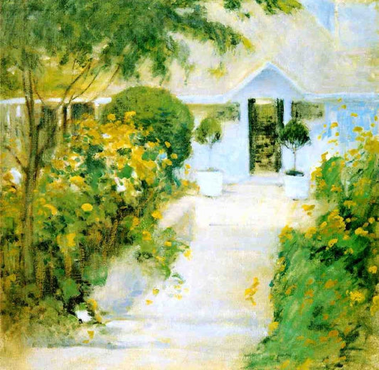 A Garden Path, vintage artwork by John Twachtman, 12x8" (A4) Poster