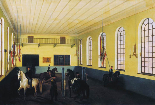 The Riding Hall, vintage artwork by Nikolai Sverchkov, A3 (16x12") Poster Print