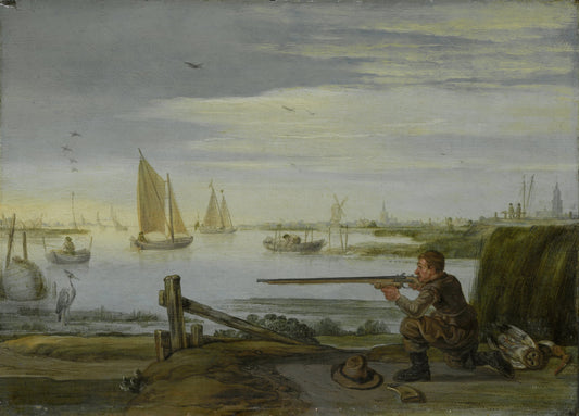 A Bird Hunter, vintage artwork by Arent Arentsz., 12x8" (A4) Poster