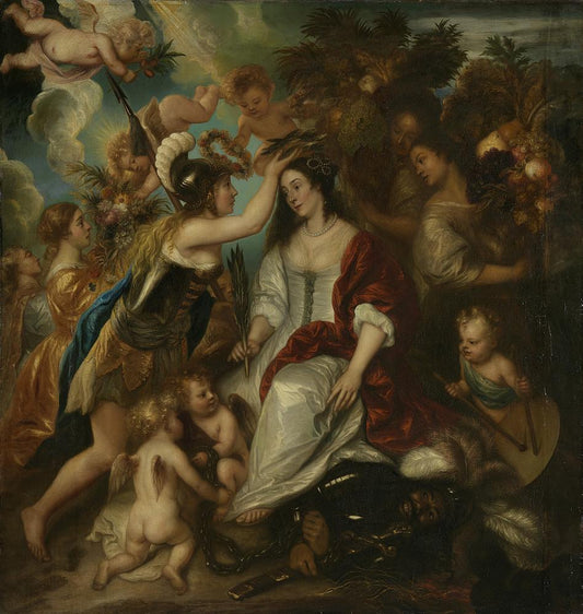Allegory of Peace (Allegorie op de vrede), vintage artwork by Jan Lievens, 12x8" (A4) Poster