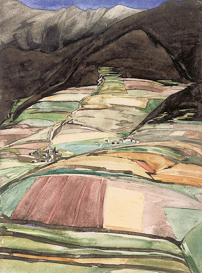 Village in the Mountains by Charles Rennie MacKintosh,A3(16x12