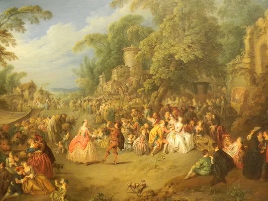 The Fair at Bezons, vintage artwork by Jean-Baptiste Pater, 12x8" (A4) Poster