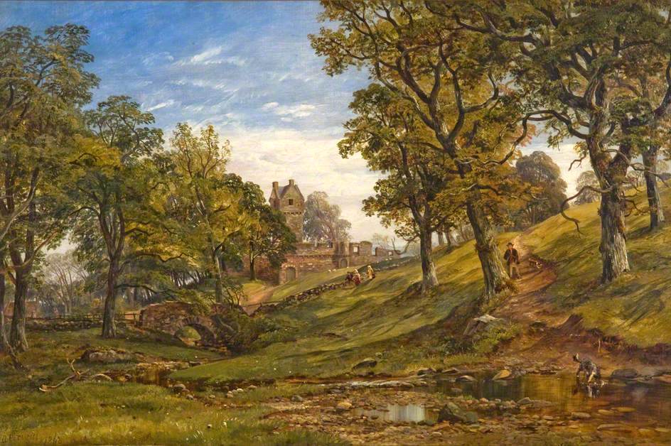 Mains Castle, vintage artwork by Arthur Perigal the Younger, A3 (16x12") Poster Print