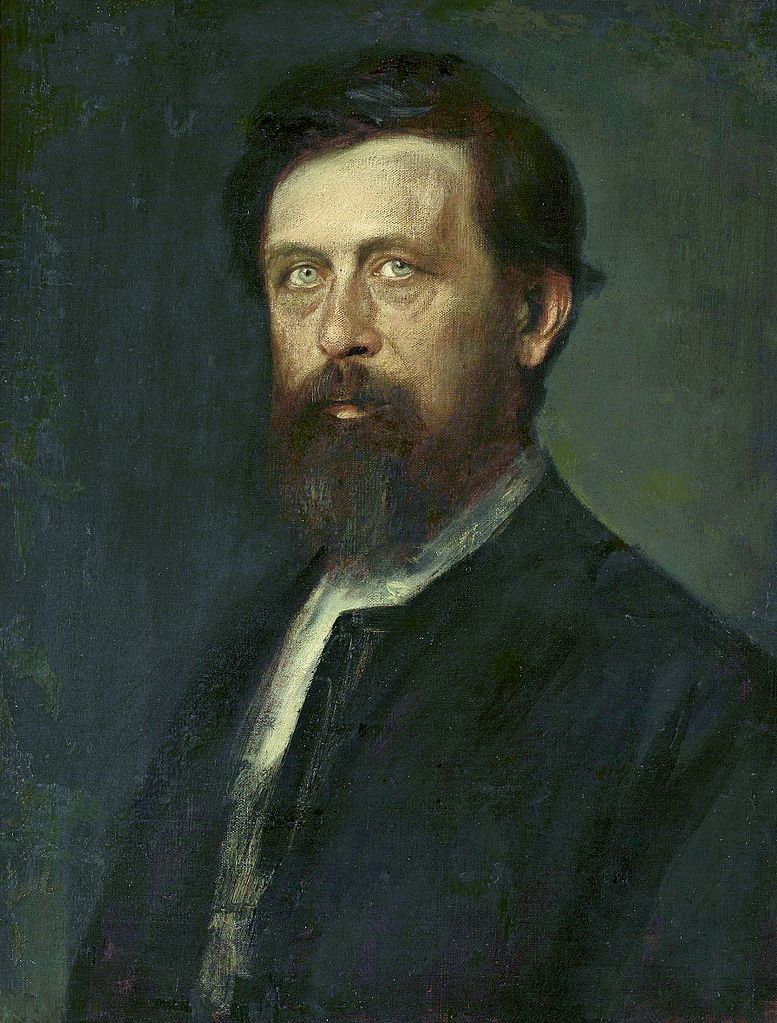 Portrait of Arnold Böcklin, vintage artwork by Franz von Lenbach, 12x8" (A4) Poster