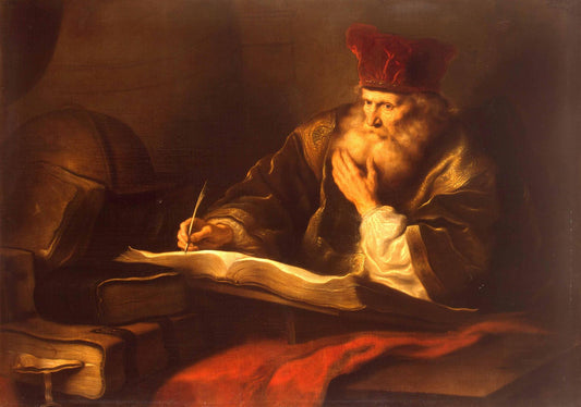 An Old Scholar, vintage artwork by Salomon Koninck, 12x8" (A4) Poster