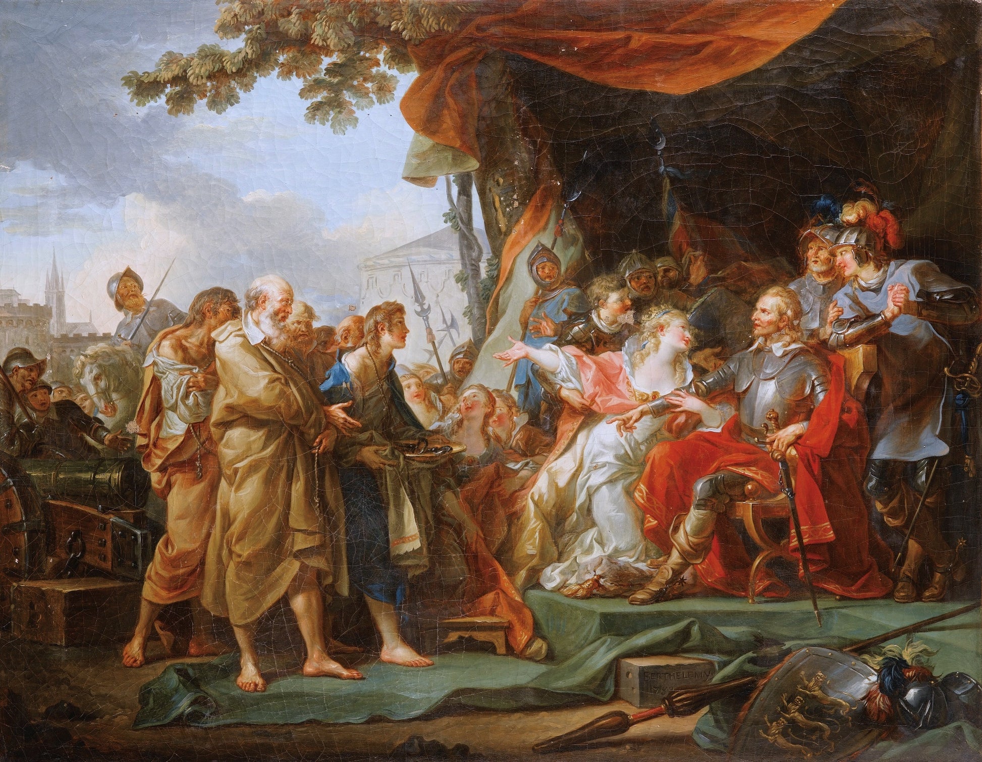 The Bourgeois of Calais (small version), vintage artwork by Jean-Simon Berthelemy, 12x8" (A4) Poster
