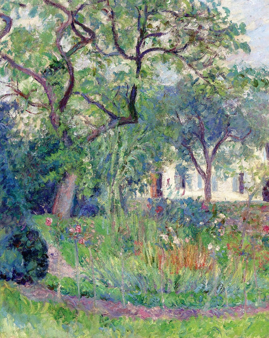 Claude Monet's Garden at Giverny, vintage artwork by Blanche Hoschede-Monet, 12x8" (A4) Poster