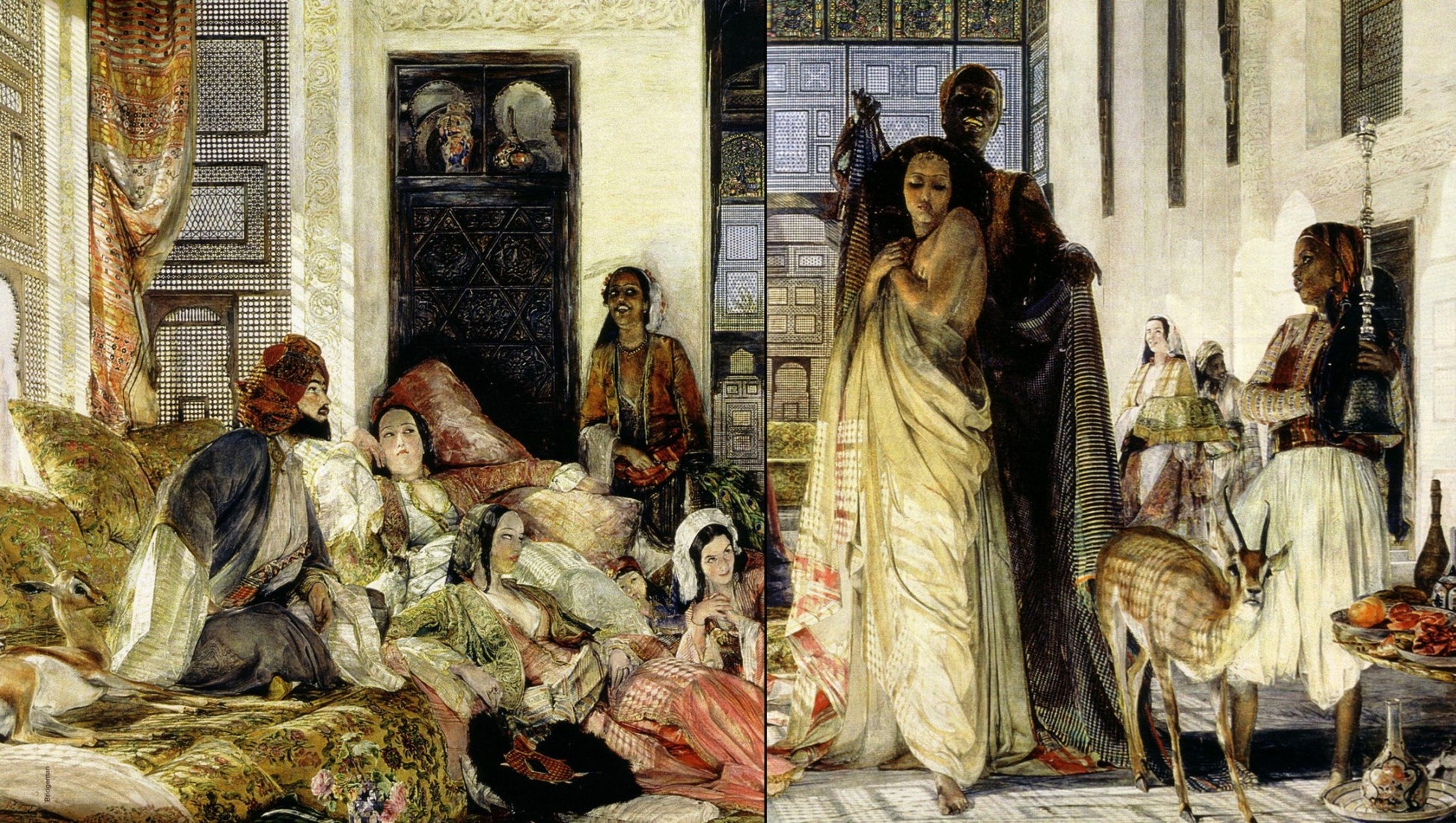 The Harem - Introduction of an Aby ssinian slave, vintage artwork by John Frederick Lewis, RA, A3 (16x12") Poster Print