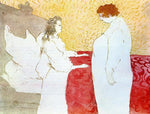 Elles: Woman in Bed, Profile, Getting Up, vintage artwork by Henri de Toulouse-Lautrec, 12x8" (A4) Poster