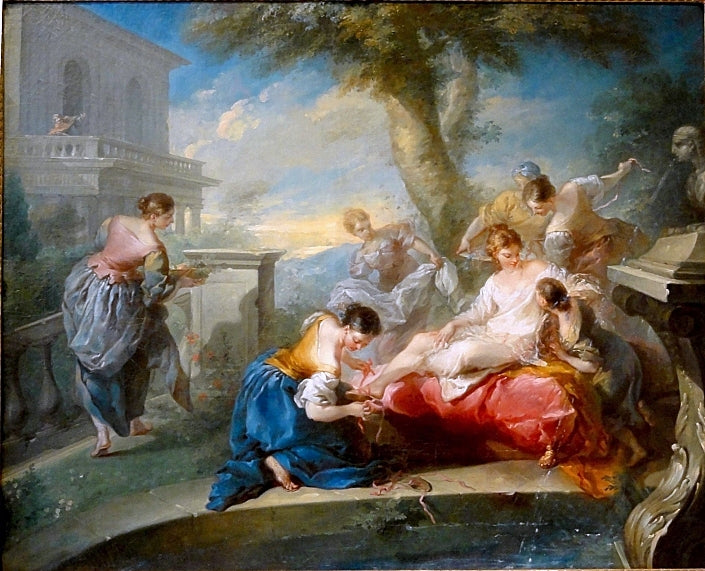 Bathsheba at Bath, vintage artwork by Carle van Loo, 12x8" (A4) Poster