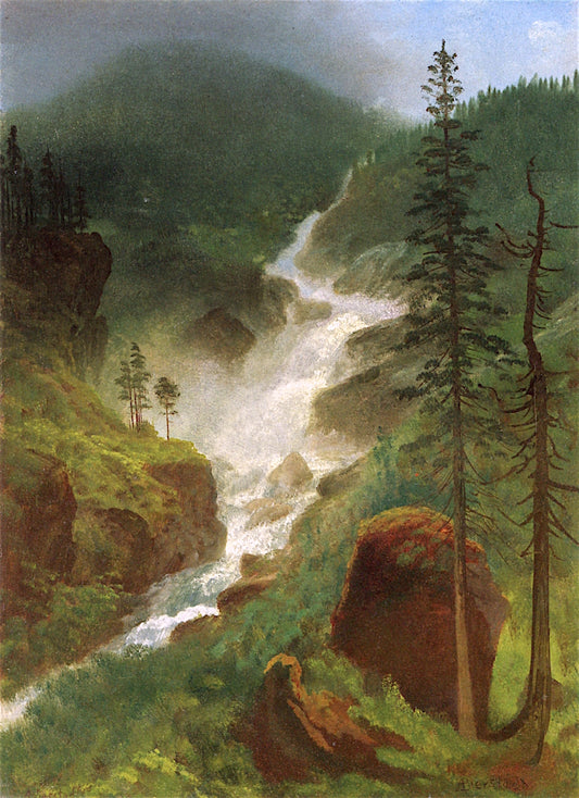 Colorado Waterfalls, vintage artwork by Albert Bierstadt, 12x8" (A4) Poster