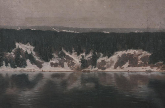 A Lake, vintage artwork by Nils Hansteen, 12x8" (A4) Poster