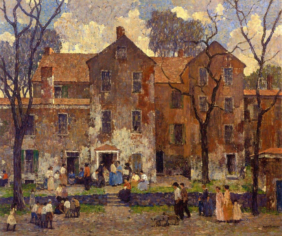 The Barracks, vintage artwork by Robert Spencer, 12x8" (A4) Poster
