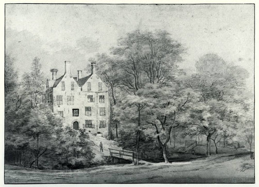 Kasteel Vronestein in Jutphaas, vintage artwork by Roelant Roghman, 12x8" (A4) Poster