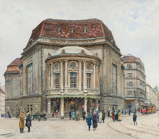 Wiener Stadttheater, vintage artwork by Ernst Graner, 12x8" (A4) Poster