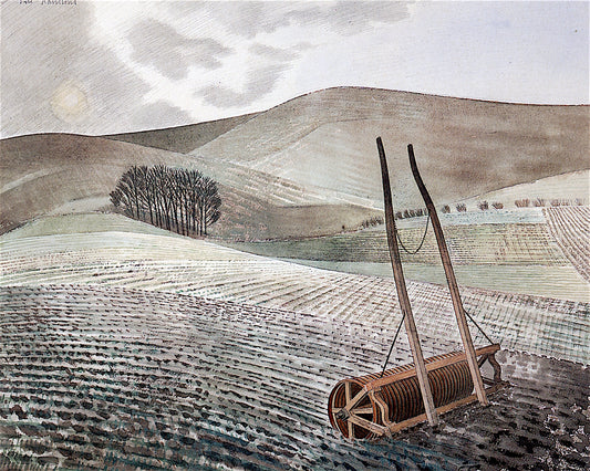 Downs in Winter, vintage artwork by Eric Ravilious, 12x8" (A4) Poster