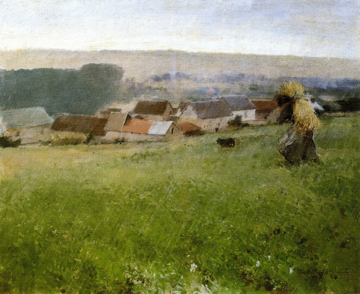 Rain in Giverny, vintage artwork by William Blair Bruce, 12x8" (A4) Poster