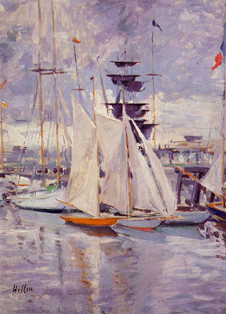 The Harbor at Deauville by Paul Cesar Helleu,A3(16x12")Poster
