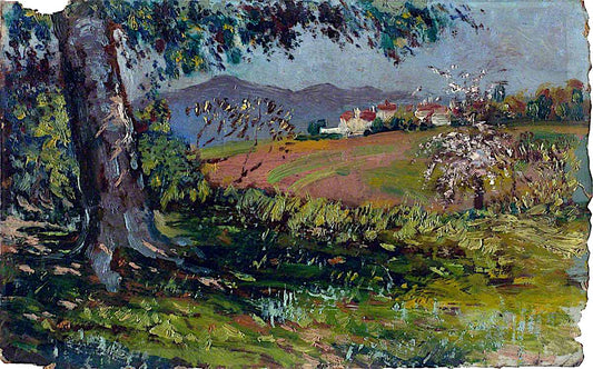 Landscape with Flowering Trees by Isaac Rosenberg,16x12(A3) Poster