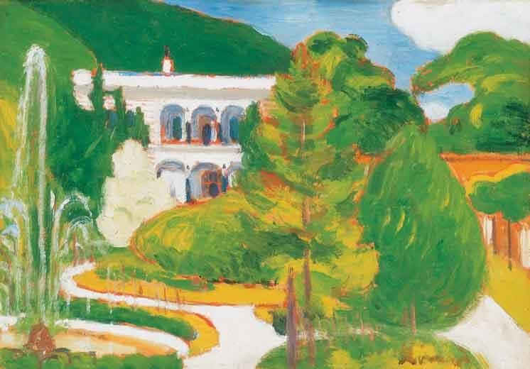 Casino at Herkulesfürdő, vintage artwork by József Rippl-Rónai, 12x8" (A4) Poster
