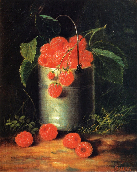 A Pail of Raspberries, vintage artwork by George Forster, A3 (16x12") Poster Print