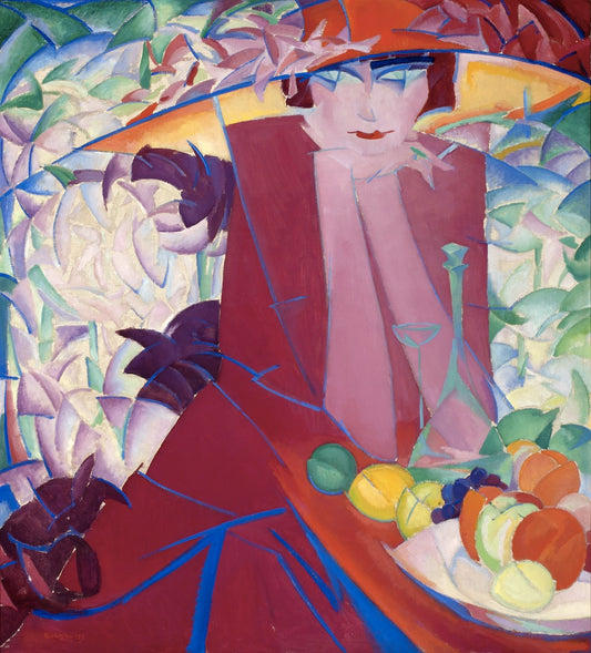 Lady in a Large Hat, vintage artwork by Leo Gestel, 12x8" (A4) Poster
