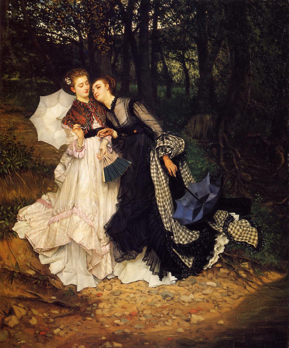 The Confidence, vintage artwork by James Tissot, 12x8" (A4) Poster