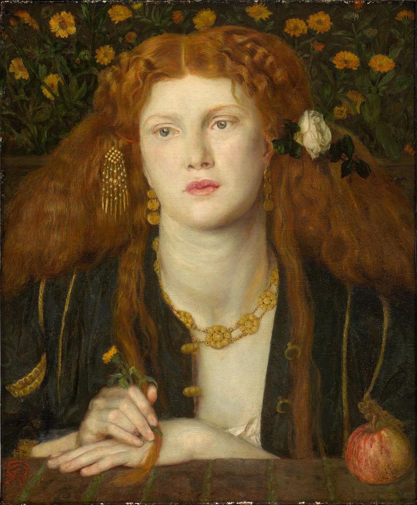 Bocca Baciata, vintage artwork by Dante Gabriel Rossetti, 12x8" (A4) Poster