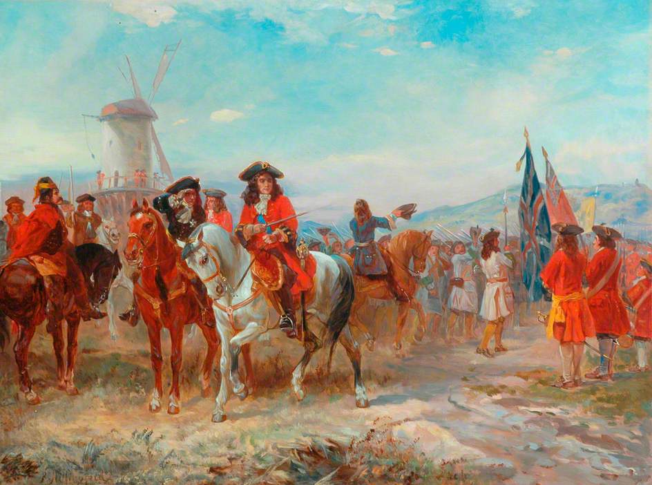 Civil War Battle Scene, vintage artwork by Robert Alexander Hillingford, 12x8" (A4) Poster