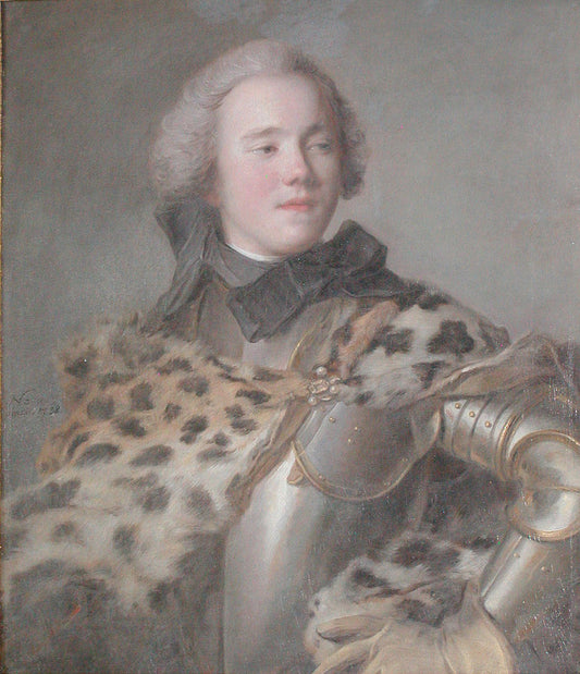 Portrait of Jørgen lensgreve Scheel, vintage artwork by Jean-Marc Nattier, 12x8" (A4) Poster