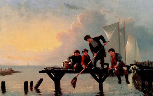 Boys Crabbing, vintage artwork by William Tylee Ranney, A3 (16x12") Poster Print