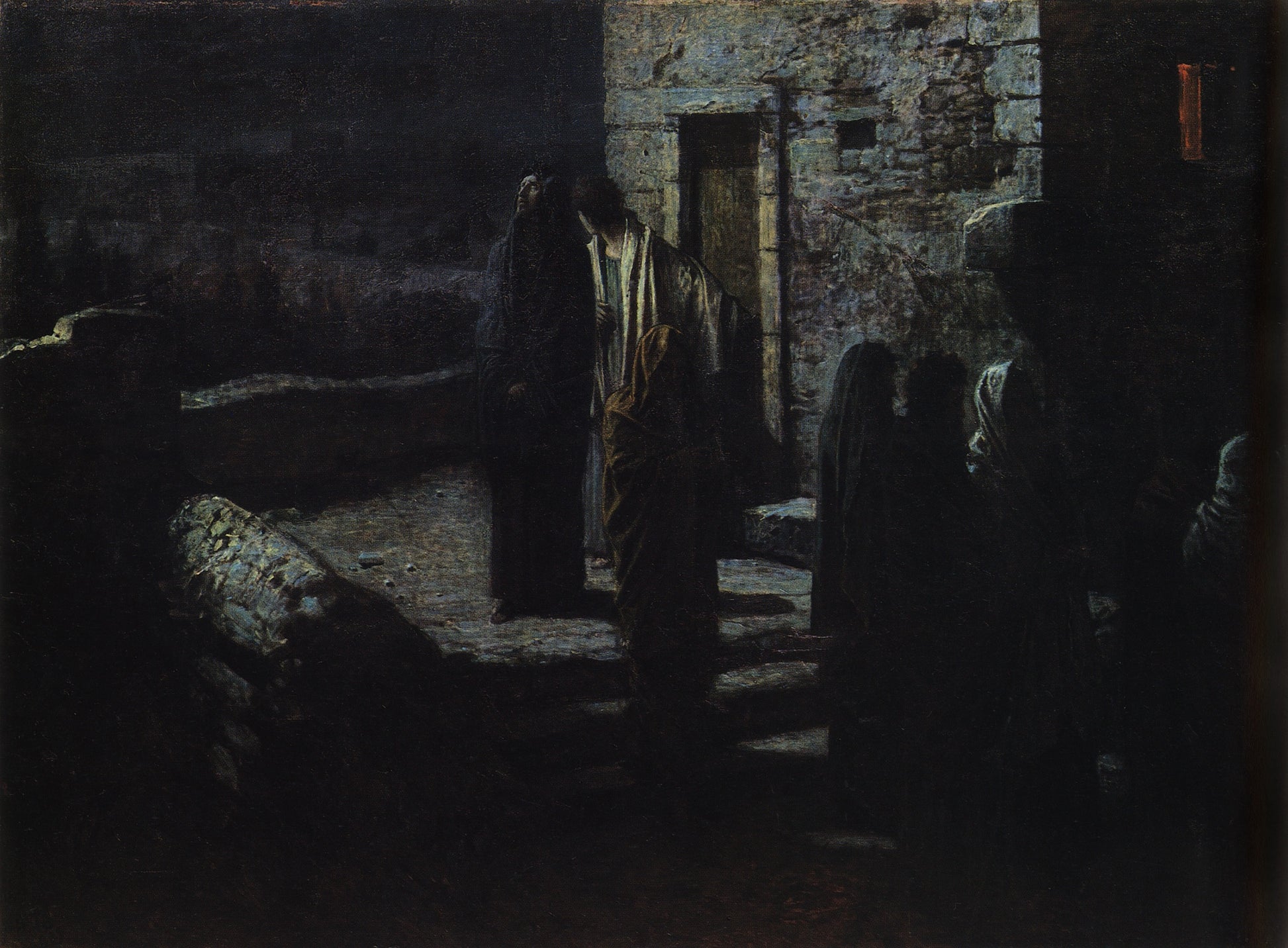 In the Garden of Gethsemane after the Last Supper, vintage artwork by Nikolai Nikolaevich Ge, 12x8" (A4) Poster