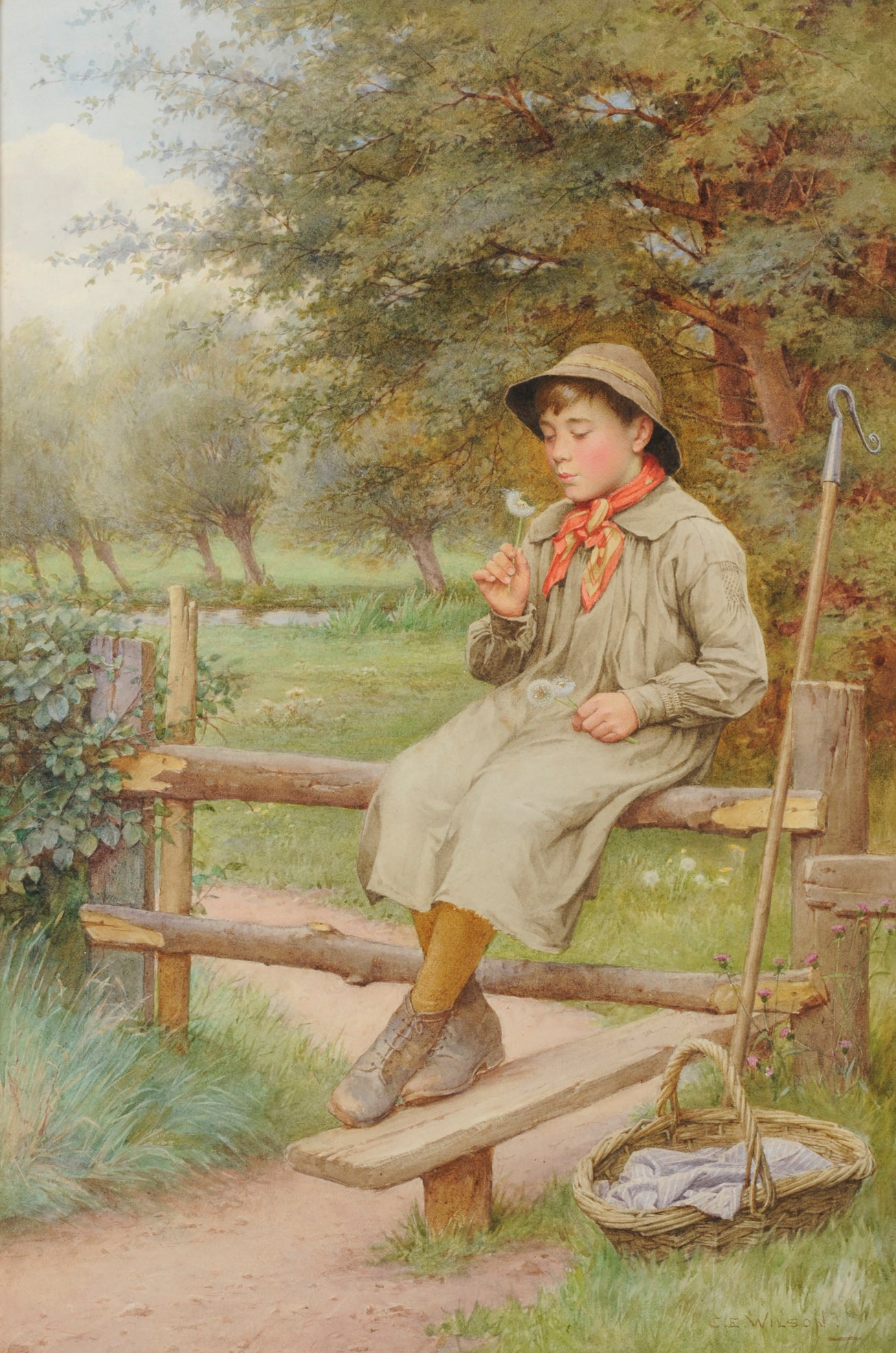 What O'Clock, vintage artwork by Charles Edward Wilson, 12x8" (A4) Poster