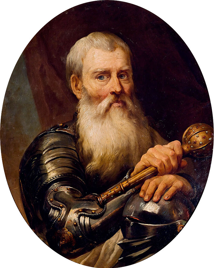 Portrait of Krystap Mikalaj Radzivil, vintage artwork by Marcello Bacciarelli, 12x8" (A4) Poster
