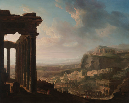 Ruins of an Ancient City, vintage artwork by John Martin, 12x8" (A4) Poster
