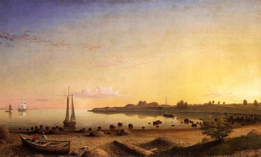 Stage Fort across Gloucester Harbor, vintage artwork by Fitz Henry Lane, A3 (16x12") Poster Print